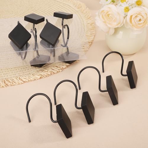 12 Pack Matte Black Rhombus Resin Shower Curtain Hooks - Image 6