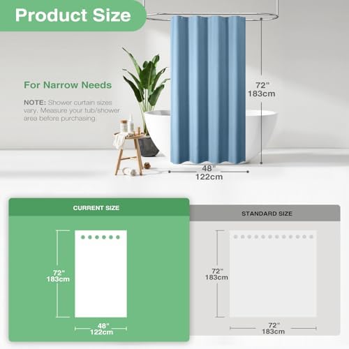 Dynamene Stall Waffle Shower Curtain 256 GSM Heavy 48"x72" Moonlight Blue - Image 3