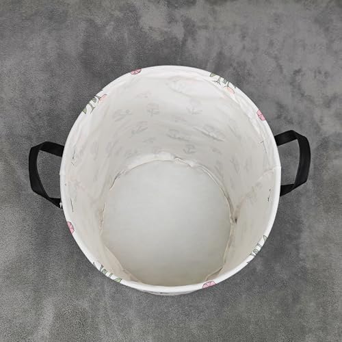 Round Laundry Basket Collapsible Storage Hamper Organizer Romantic Tulip - Image 6