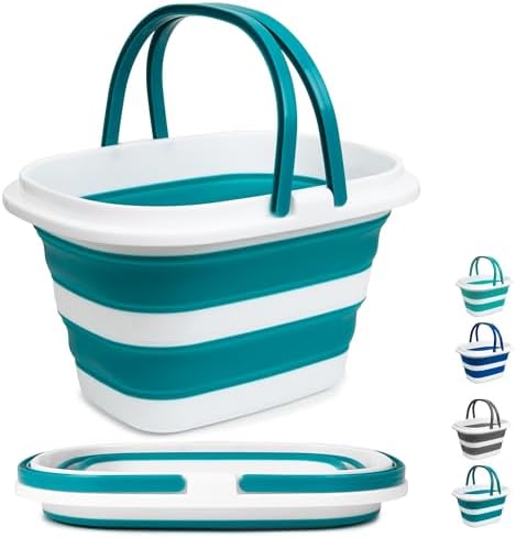 Large Collapsible Mop Bucket, 16L Plastic Bucket by Tiawudi