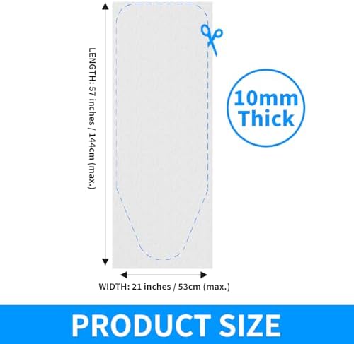 Ironing Board Padding Only, Fit Ironing Boards up to 57"x21", 10mm Thickness - Image 7