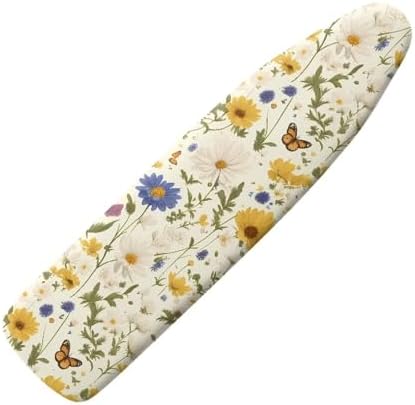 Wildflower Ironing Board Cover, Non-Slip Stretchy Vintage Daisy Butterfly by Daulesho