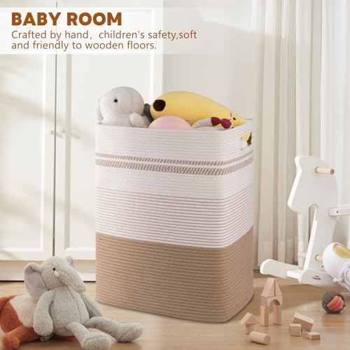 80L Large Cotton Rope Laundry Basket - Image 2