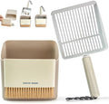 Cat Litter Scoop with Holder, Stainless Steel, Non-Slip Handle by Accesfire