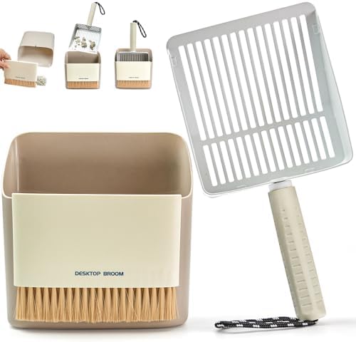 Cat Litter Scoop with Holder, Stainless Steel, Non-Slip Handle by Accesfire