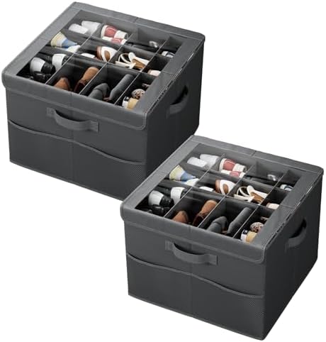 PHINOX Shoe Organizer for Closet, Fits 12-24 Pairs, Shoe Storage Bins by PHINOX