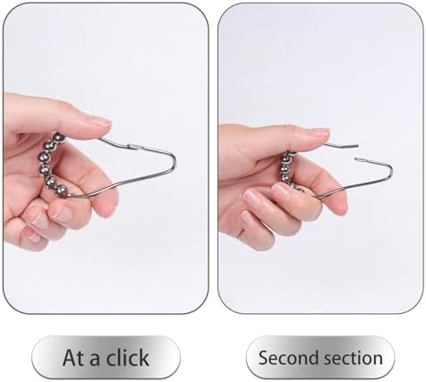 Shower Curtain Rings Hooks, Rust Proof Stainless Steel Hooks - Image 5