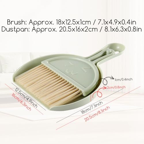 Mini Broom and Dustpan Set, Small Dust Pan and Brush Set - Image 2