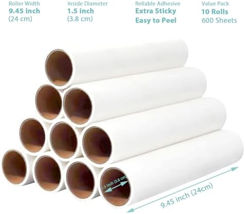 Floor Lint Roller Refills 9.45 inch Pet Hair Sticky Roller Refills - Image 3