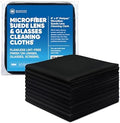 Premium Lens Screen Cleaning Cloth by Microfiber Wholesale | Black | 8”x8” | by MicrofiberWholesale