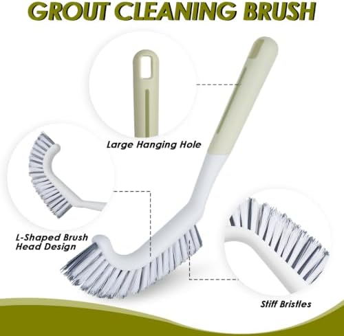 3 Pack Heavy Duty Scrub Brush for Cleaning & Grout Brush - Image 4