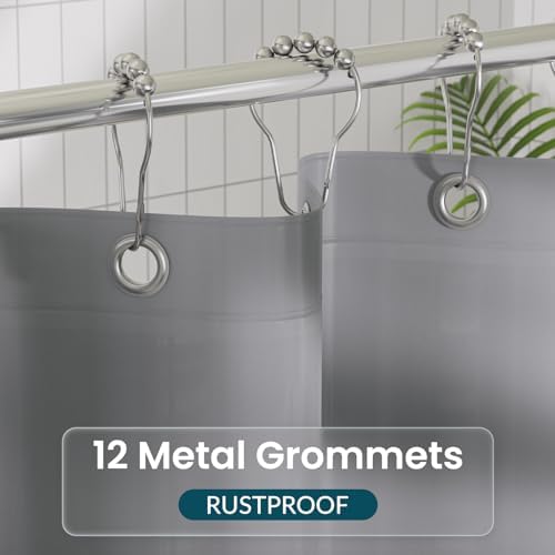 Titanker Plastic Shower Curtain Liner, 72x72 Grey Shower Liner Lightweight PEVA - Image 5