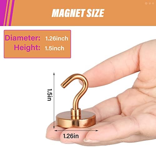 Neosmuk Magnetic Hooks, 130lb Heavy Duty, 10 Pack - Image 4