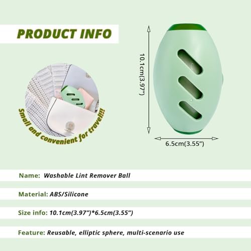 2 Pack Reusable Washable Lint Roller Ball, Compact Mini Travel Lint Remover - Image 2