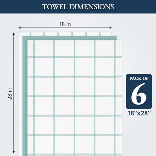 LANE LINEN Cotton Kitchen Towels and Dish Cloths Set, Quick-Drying Dish Towel - Image 3