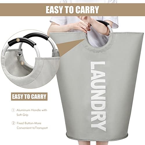 DOKEHOM 90L Large Laundry Basket Bag, Collapsible Tall Hamper - Image 4
