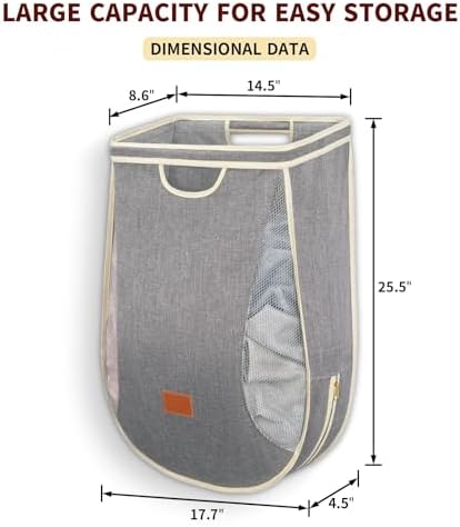 Ligereza Large Capacity Hanging Laundry Hamper Bag, Portable Over The Door - Image 2