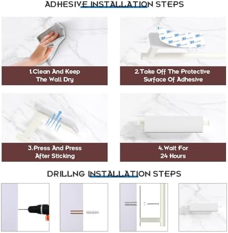 ASTOFLI Paper Towel Holder Under Cabinet No Drilling, Self Adhesive Paper Towel - Image 4
