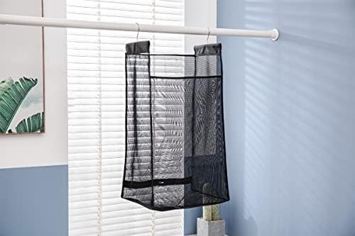 Jelier Hanging Breathable Mesh Laundry Hamper Basket, Portable Heavy Duty - Image 6