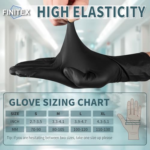 FINITEX - Black Nitrile Disposable Gloves, Powder-free, Medical Exam Latex-Free - Image 8