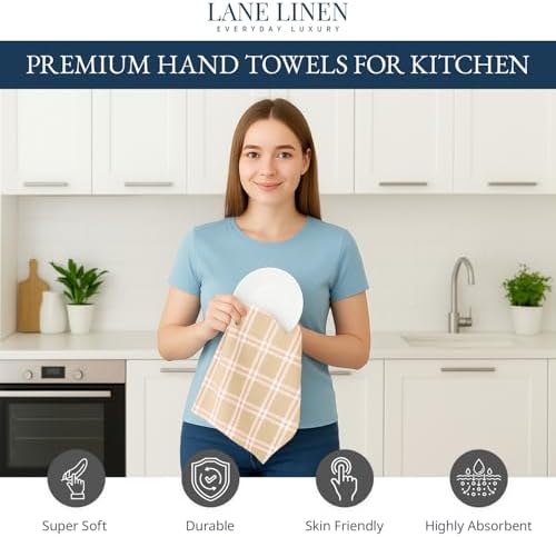 LANE LINEN Cotton Kitchen Towels Set, Quick-Drying, Premium Dish Towels - Image 2