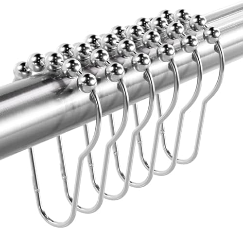 Titanker Shower Curtain Hooks Rings, Rust-Resistant Metal Shower Curtain Hooks by Titanker