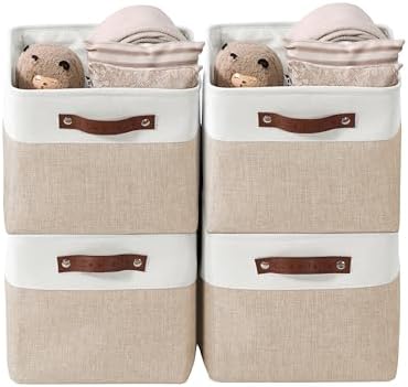 DECOMOMO Storage Bins, Large Fabric Storage Baskets by DECOMOMO