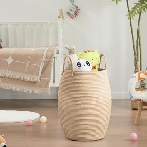 Extra Large Laundry Hamper Basket 105L Woven Blanket Basket, Jute Brown - Image 2