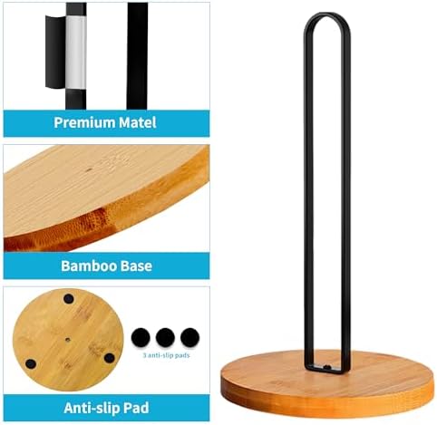TONLEA Wooden Paper Towel Holder Countertop, Kitchen-Towel-Holder FreeStanding - Image 5