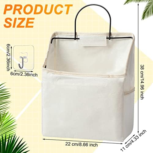 Chumia 6 Pack Wall Hanging Storage Basket Bathroom Closet Hanging Storage Bag - Image 3