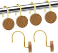 Shower Curtain Hooks, Wood Decorative Shower Curtain Rings, Modern Round Log by JTDTH
