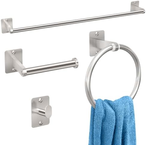 KLJKPA Brushed Nickel Bathroom Accessories Set by KLJKPA
