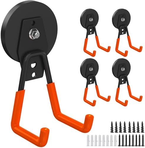 4Pcs Magnetic Hooks Heavy Duty, Large Strong Magnetic Storage Hook by Laowu