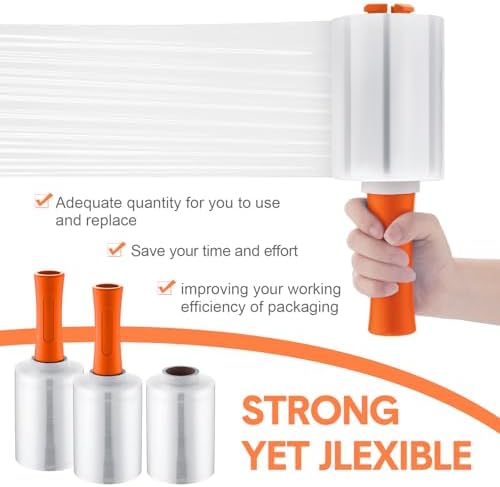 Jutom 8 Pcs Mini Stretch Film Industrial Shrink Wrap Roll Plastic Film - Image 5