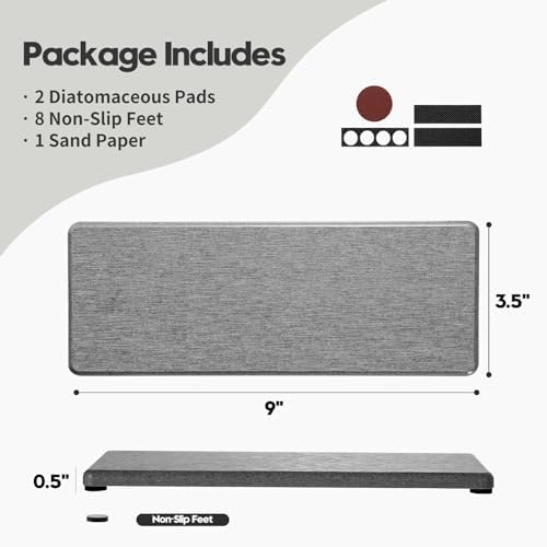 Razborci 2PCS Bathroom Counter Vanity Trays, Water Absorbing Diatomite Stone - Image 5