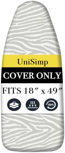UniSimp Ironing Board Cover and Pad 18"x49" Extra Thick Natural Cotton by UniSimp