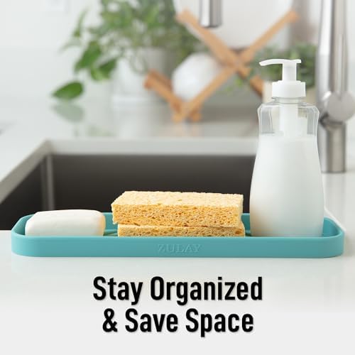 Zulay Kitchen Large Silicone Sponge Holder – Flexible Sink Organizer Tray - Image 6
