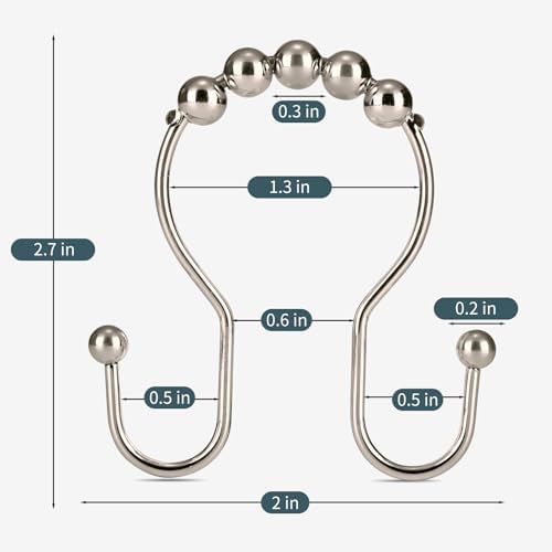 Shower Curtain Hooks, OEH Shower Curtain Rings, Metal Shower Curtain Rings Rust - Image 7