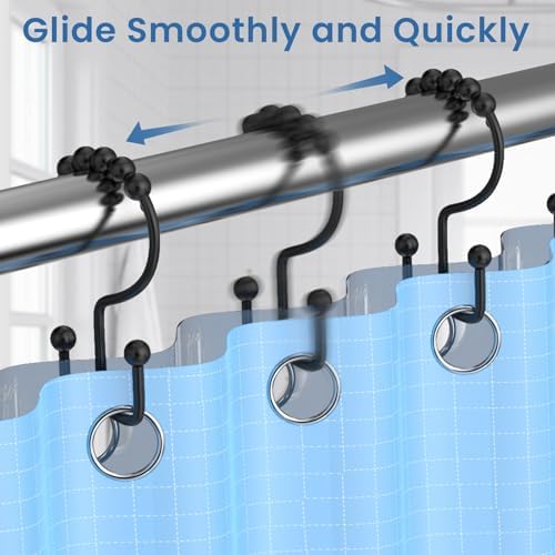 Black Shower Curtain Hooks Double Sided - Image 5