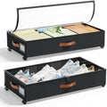 LAMU Under Bed Storage with Wheels, 2 Pack Under Bed Storage Containers with by YourHome-OrganizationHelper
