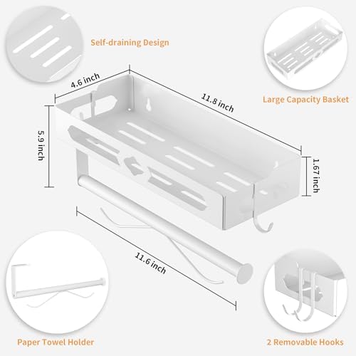 White Paper Towel Holder Wall Mount - Image 3