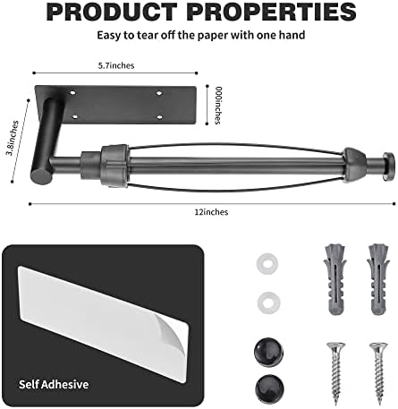 DEKAVA Under Cabinet Wall Mount Paper Towel Holder, Self-Adhesive Bar, - Image 4