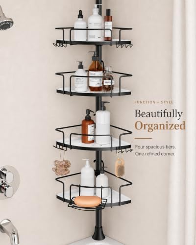 ALLZONE Corner Shower Caddy Tension Pole, 4 Hang-On Basket - Image 6