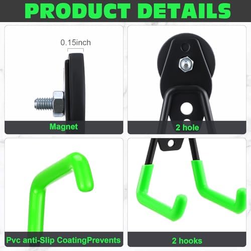 Landhoow 10 Pcs Large Magnetic Hooks Heavy Duty Garage Magnet Hooks Strong - Image 4