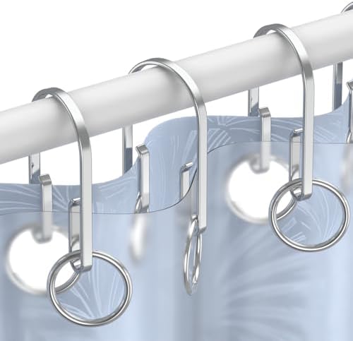 Chrome Shower Curtain Hooks Rings，Double Sided Shower Curtain Hooks Rust - Image 3