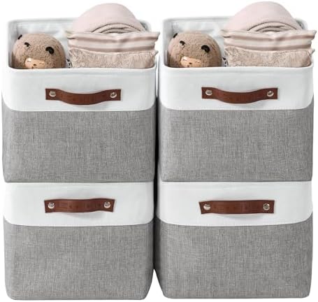 DECOMOMO Storage Bins, Extra Large Fabric Storage Baskets by DECOMOMO