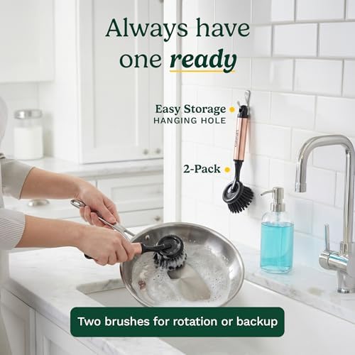 Cuisinart Dish Brush with Handle, 2 Pack, Firm Bristles - Image 6