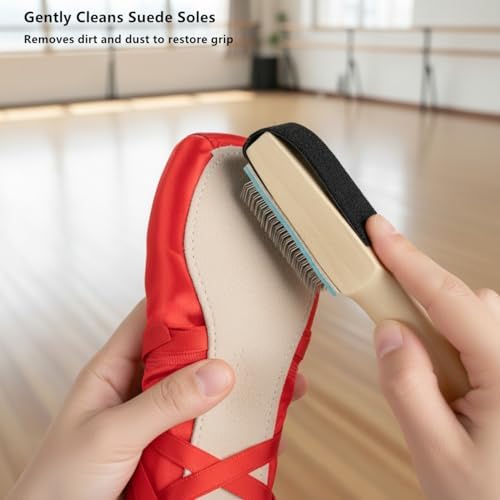 I-MART 2 Pack Suede Brush for Dance Shoes Sole Cleaning, Wooden Handle Suede - Image 3
