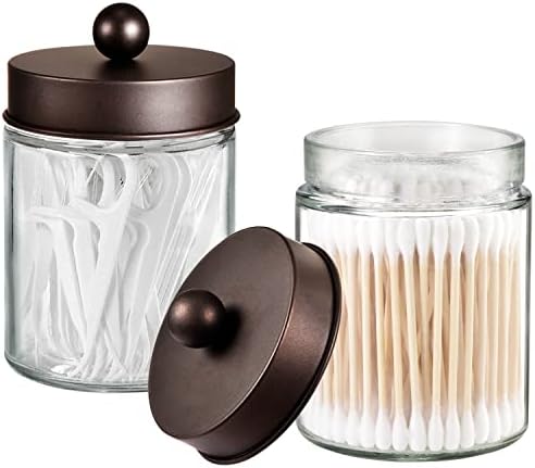 3 Pack Apothecary Jar Canisters Bathroom Vanity Organizer - Image 2
