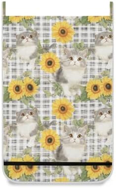 Hanging Laundry Hamper with Stainless Steel Hooks, Oxford Fabric Printing Door - Image 2
